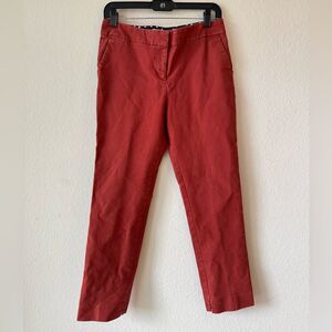 Boden Women Burnt Red Richmond Straight Leg 7/8 Pants Sz 8P Office Career Preppy